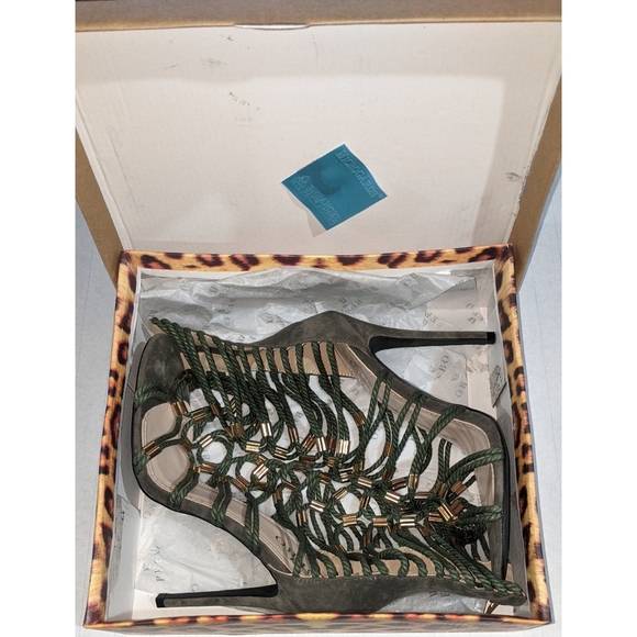 Khaki Rope Gladiator Heels - Picture 5 of 5